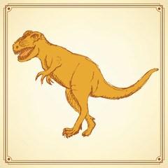 Sketch t-rex dinosaur in vintage style