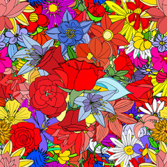 flowers, seamless pattern