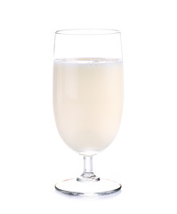 Glass of milk isolated on white background