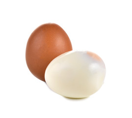 boiled eggs isolated on white