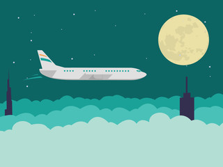 flat design web banner on cheap flights and travel