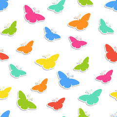 Seamless background with butterflies