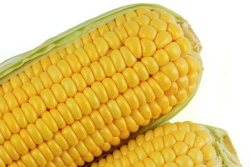 Close up of corn isolated on white background