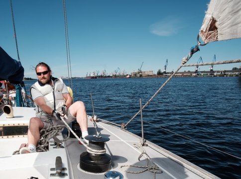 Captain on a yacht during race