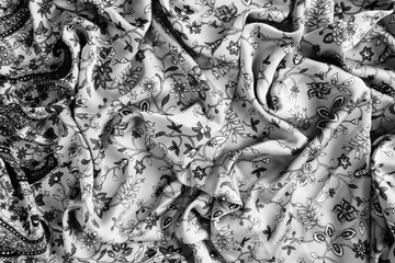 patterned fabric in with different folds