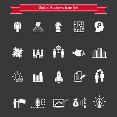 Set of 20 vector business and management icons