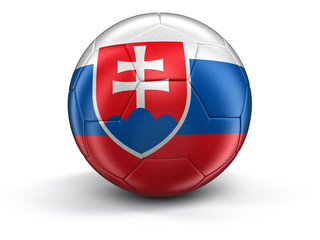 Obraz premium Soccer football with Slovak flag. Image with clipping path