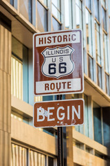 Obraz premium Route 66 sign in Chicago