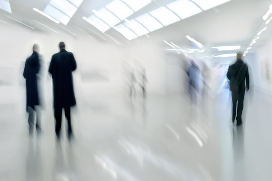 people in the art gallery center
