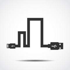 Plug Wire Cable USB Computer  vector illustration