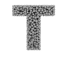 The letter T from soccer balls.