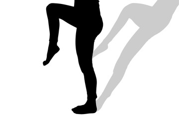 Vector silhouette of female feet.