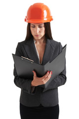 businesswoman with black folder