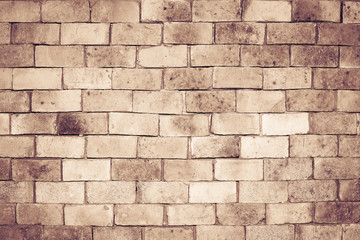 Old brick wall texture for background, vintage color tone