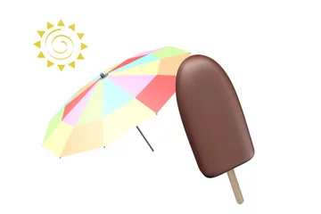 Foto op Canvas Ijsje parasol en zon vier de zomer © emieldelange