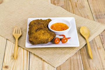 Deep fried chicken on a plate