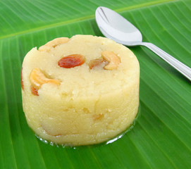 Kesari bath, an Indian sweet dish made from semolina.