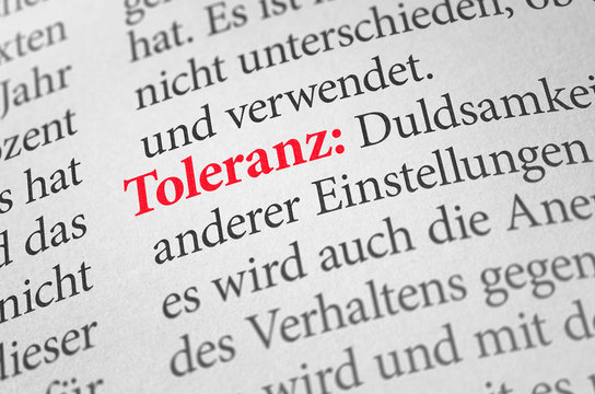 Wörterbuch mit dem Begriff Toleranz