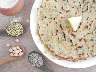 Thalipeeth, a type of Indian flat bread.