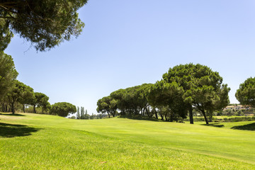 Fototapeta na wymiar Algarve golf course scenery, famous golf and nature destination