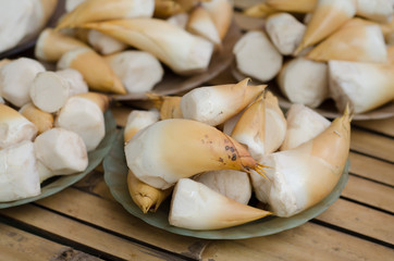 Bamboo shoots are sold in local market, Thailand