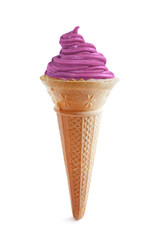 Blueberry ice cream cone