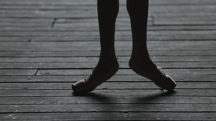 Video footage graceful ballerina dancing feet 