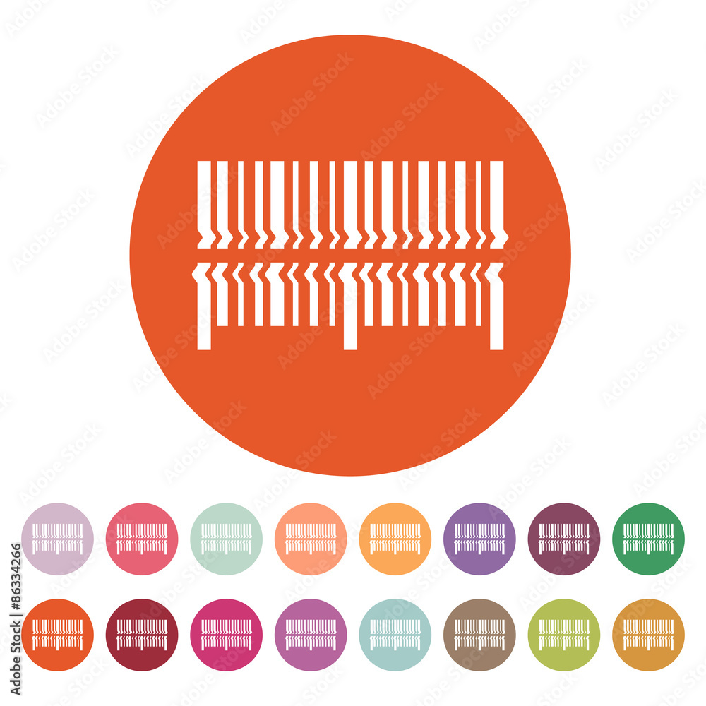 Poster scan the bar code icon. barcode scanning symbol. flat