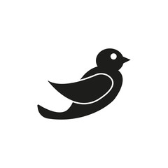 The bird icon. Nature symbol. Flat