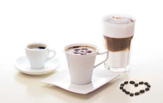 Kaffee, Espresso, Latte Macchiato