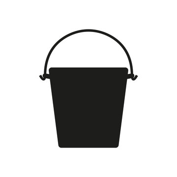 The bucket icon. Pail and bucketful symbol. Flat