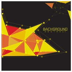 Background Abstract Yellow  black with Connecting Dots and Lines
