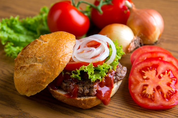 delicious home made hamburger