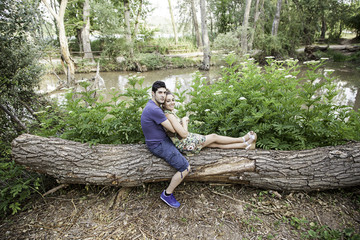 Fototapeta premium Couple hugging in nature