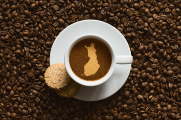 Still life - coffee with map of Finland