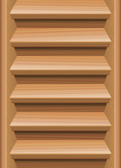 Endless staircase, natural wood look, seamless expandable upstairs and downstairs. Vector illustration.