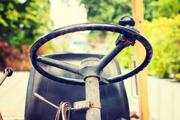 Yellow old folk lift truck - Instagram filter