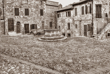 old italian town Castiglione d' Orcia, Tuscany, Italy