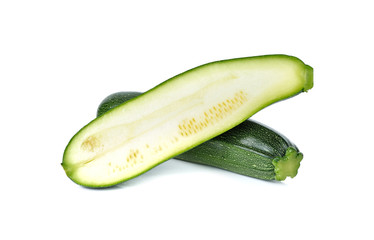 Fresh zucchini isolated on white background