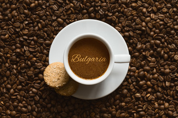 Still life - coffee wtih text Bulgaria