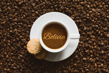 Still life - coffee wtih text Bolivia
