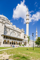 Fototapeta na wymiar Istanbul, Turkey. The main building of the Süleymaniye Mosque and minarets, 1557