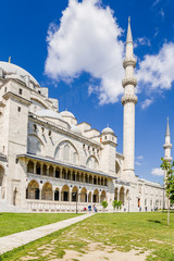 Istanbul, Turkey. The main building of the Süleymaniye Mosque and minarets