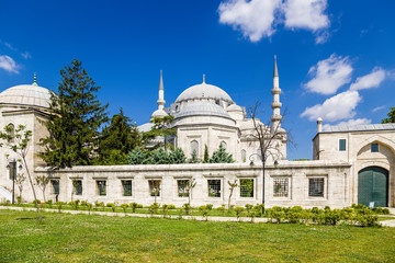 Istanbul, Turkey. S&uuml;leymaniye Mosque Complex and auxiliary buildings