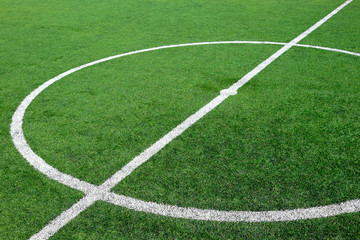 Center soccer field artificial grass