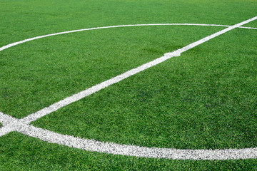Center soccer field artificial grass