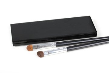 Professional eyeshadows pallete and two make-up brushes