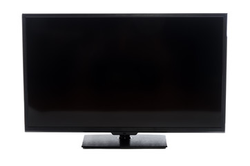 Modern flat screen TV with blank empty screen Isolated on white background