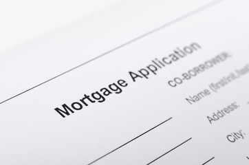 Mortgage application form close up. selective focus image with shallow depth of field