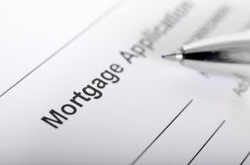 Mortgage application form close up. selective focus image with shallow depth of field